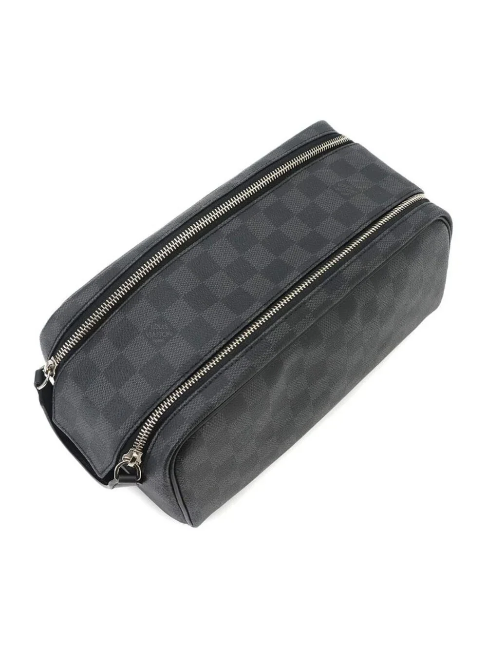 Louis Vuitton Damier Graphite Dopp Kit Hand Bag Black Gray